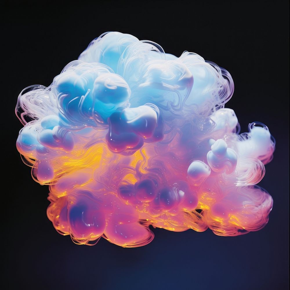 A smoke Cloud isolated on clear solid background cloud black background invertebrate. AI generated Image by rawpixel.