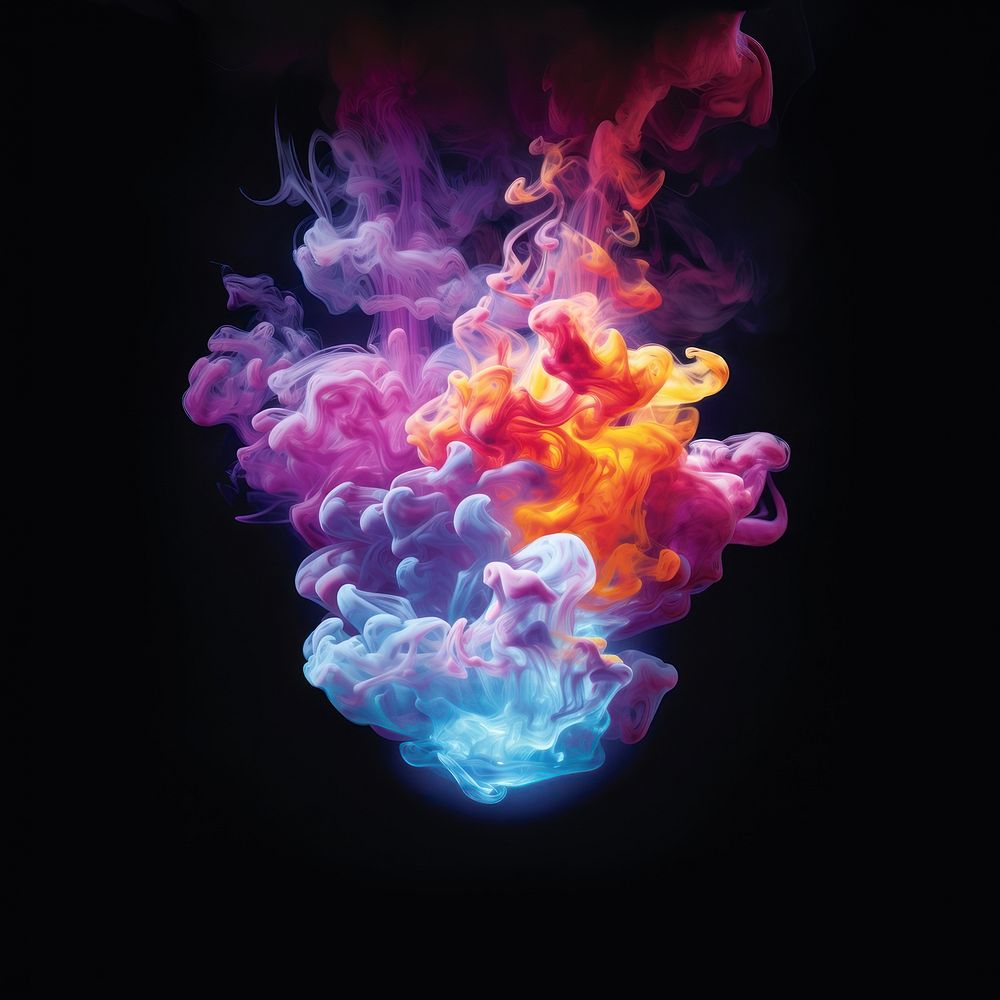 A smoke Cloud isolated on clear solid background purple black background creativity. AI generated Image by rawpixel.
