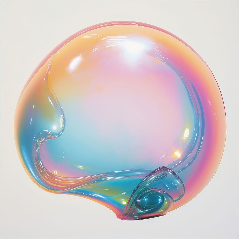 An iridescence Bubble isolated on clear pale solid white background bubble sphere lightweight. AI generated Image by…