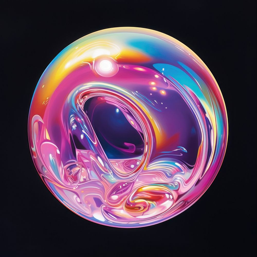 An iridescence Bubble isolated on clear white solid background bubble pattern sphere. AI generated Image by rawpixel.