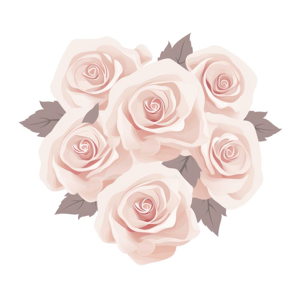 The roses decorated in heart shape flower plant white. AI generated Image by rawpixel.