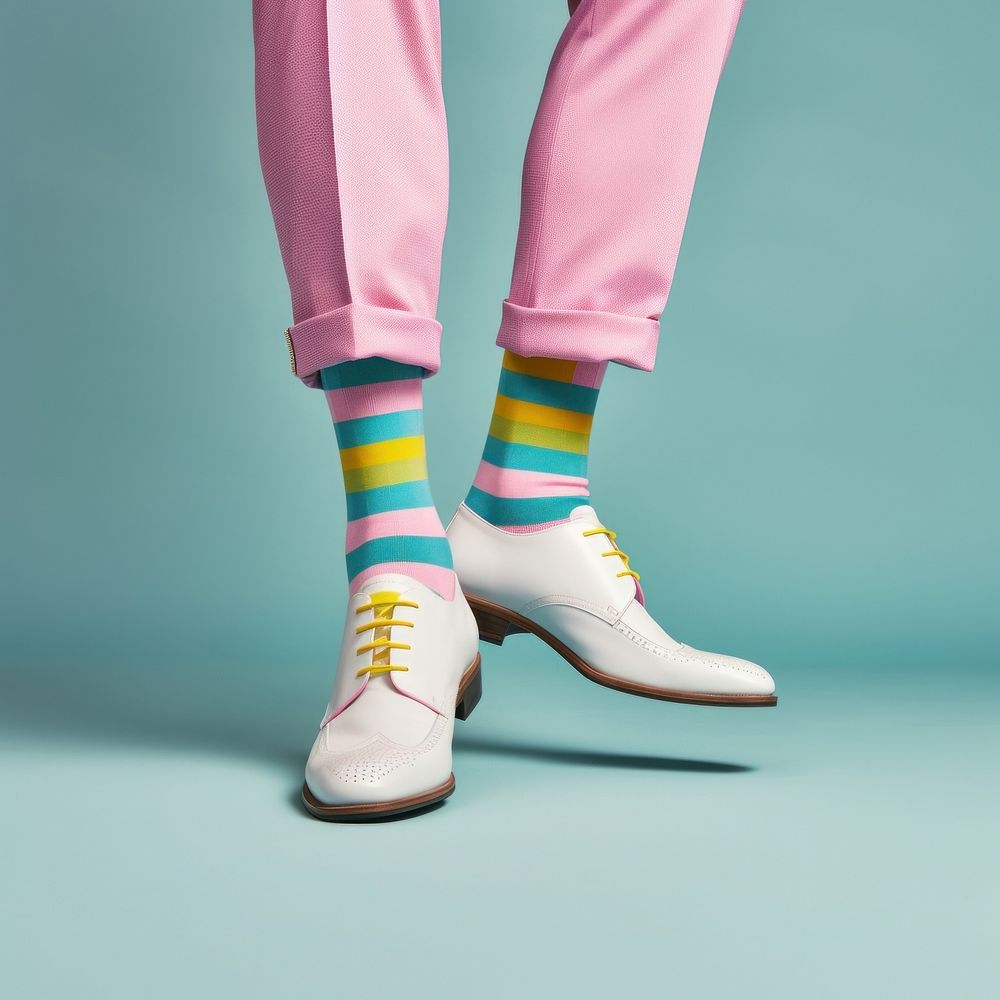 A person wearing a pair of shoes with cute socks footwear studio shot standing. AI generated Image by rawpixel.