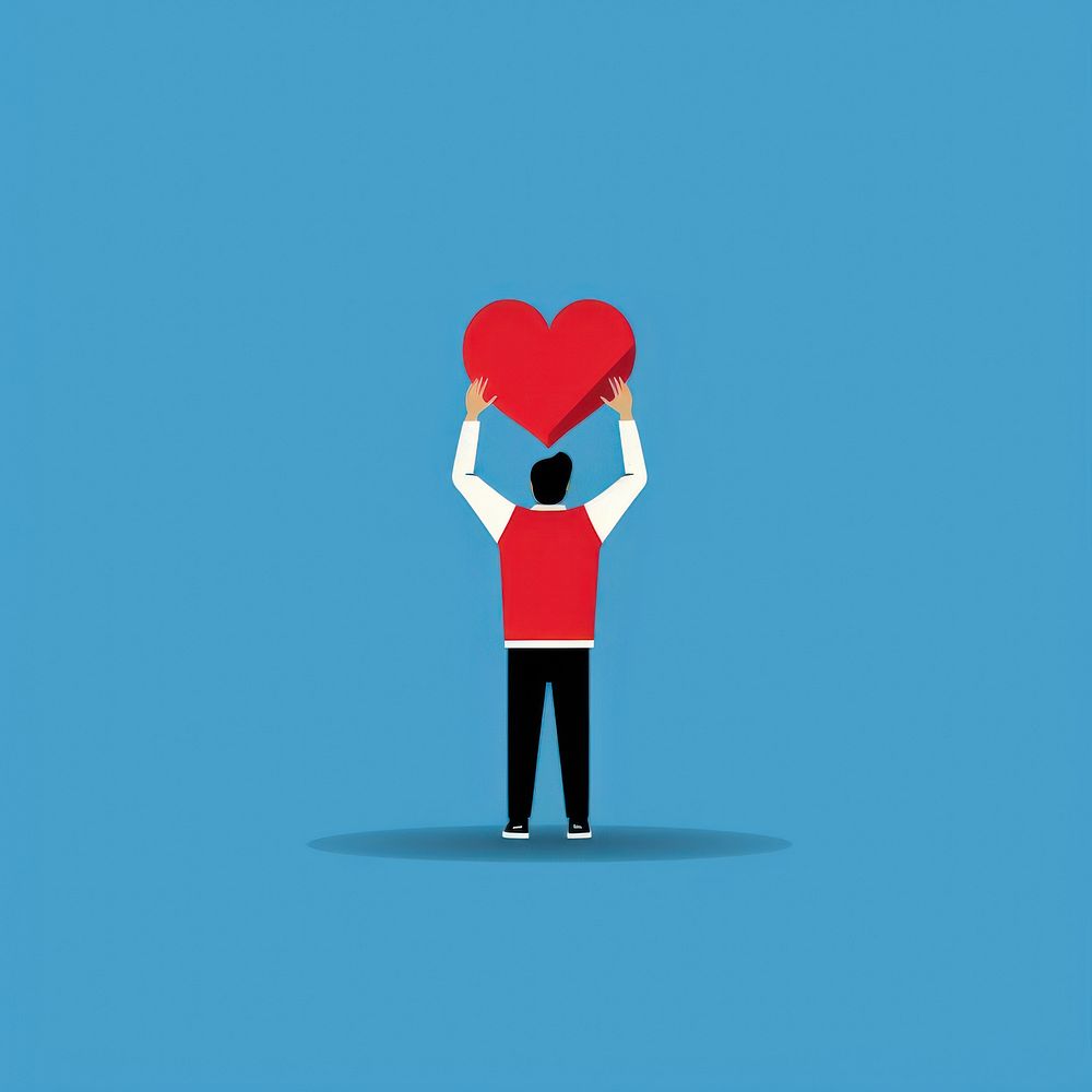 A person holding a heart above their head creativity standing clothing. AI generated Image by rawpixel.