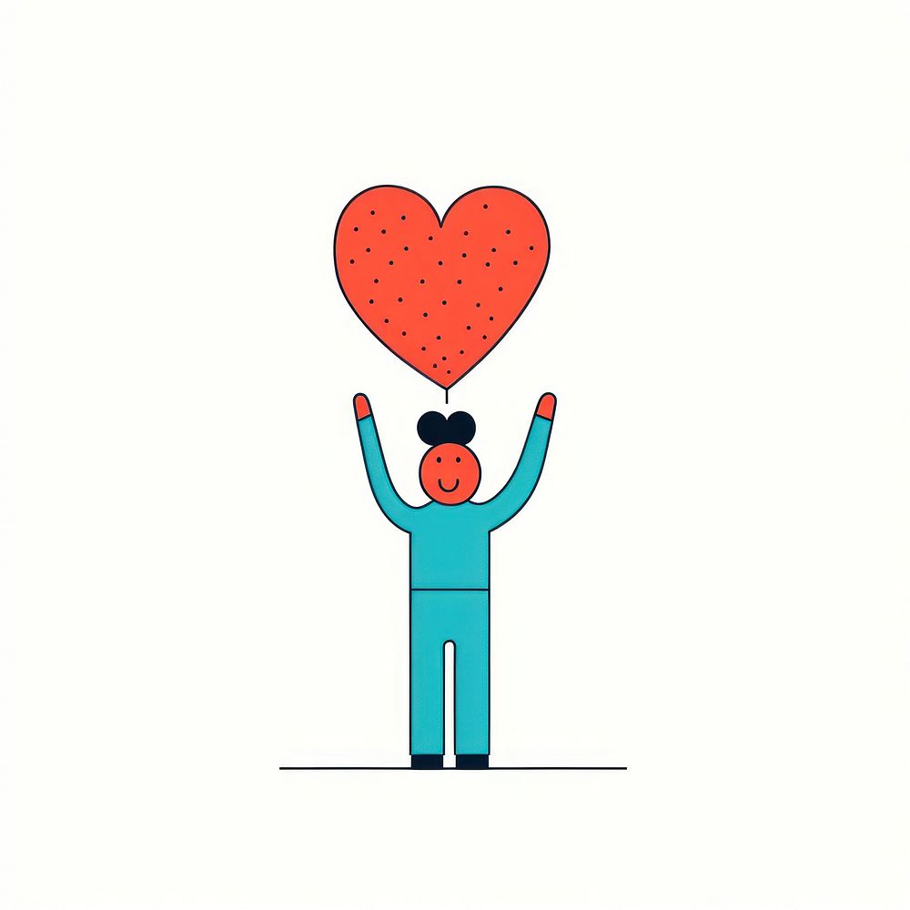 A person holding a heart above their head drawing representation illustrated. AI generated Image by rawpixel.