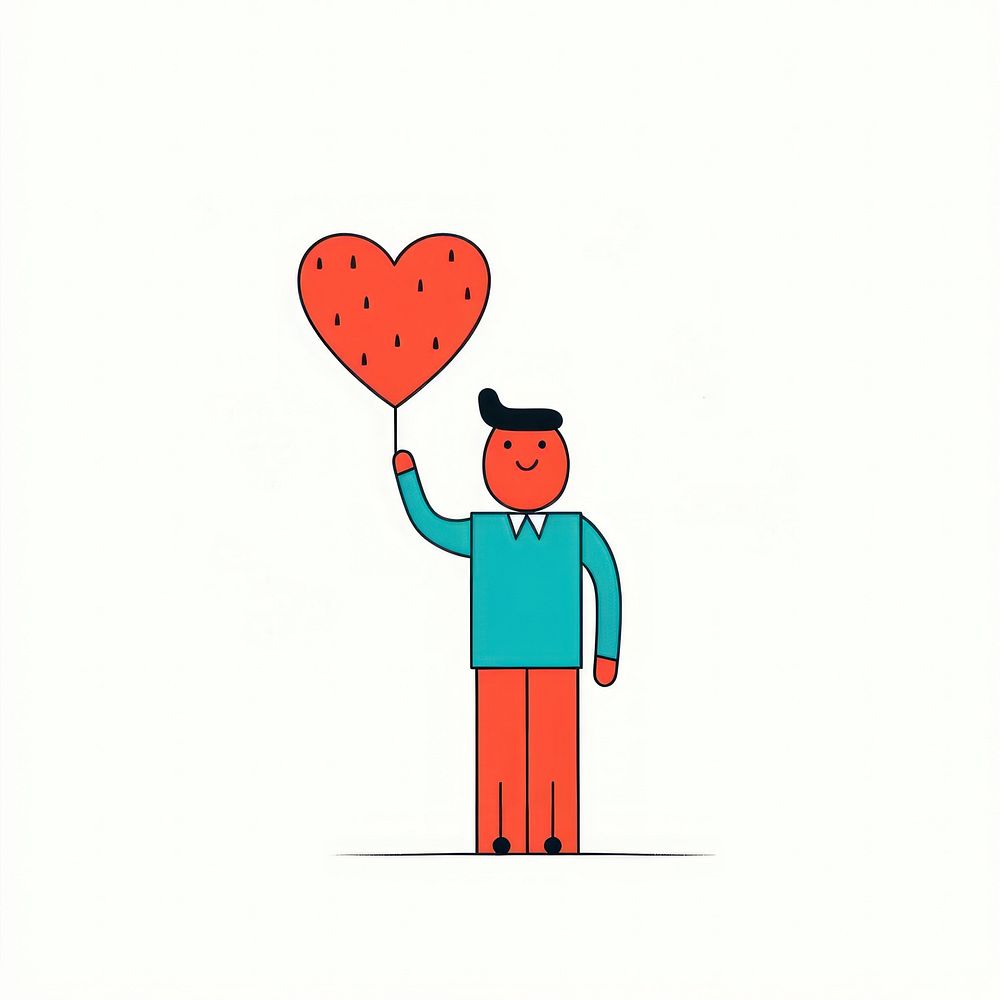 A person holding a heart above their head drawing sketch representation. AI generated Image by rawpixel.