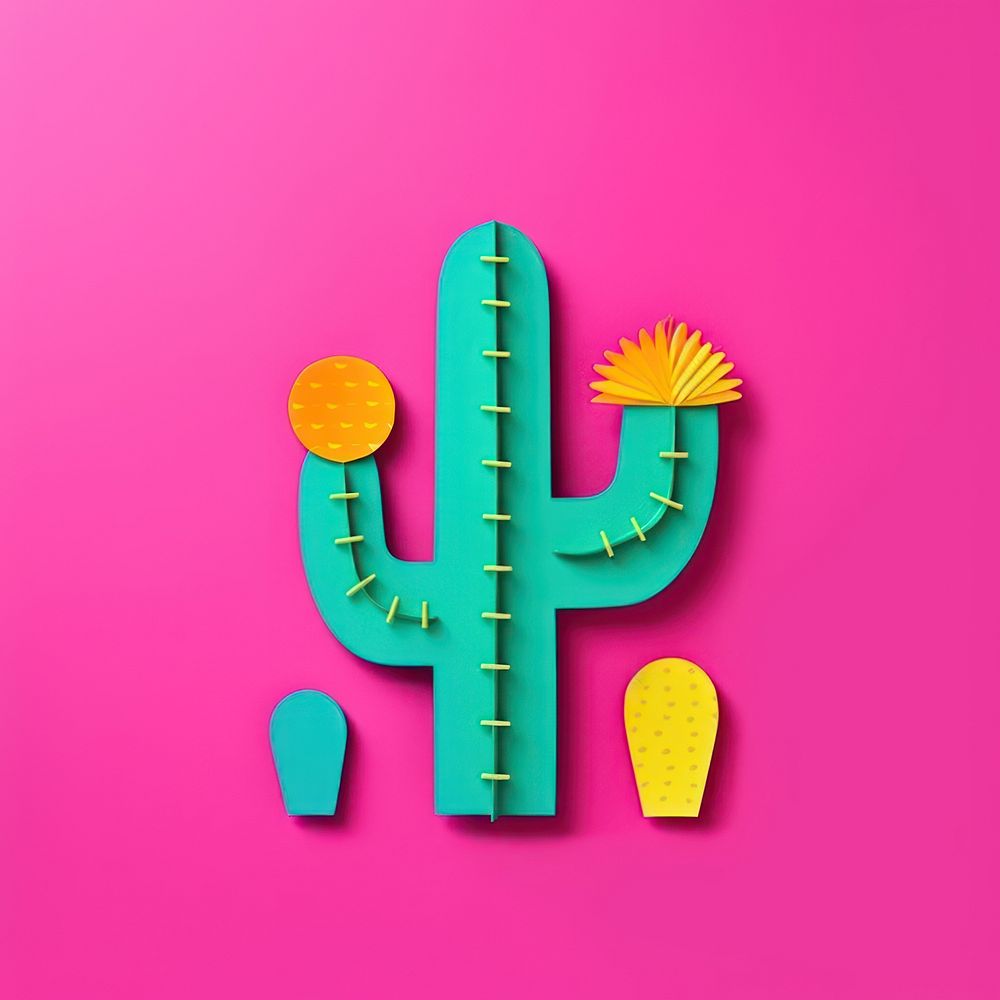 Cactus art representation creativity. AI generated Image by rawpixel.