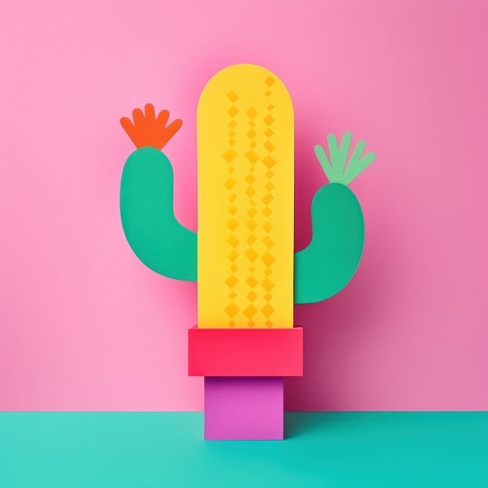 Cactus art representation creativity. AI generated Image by rawpixel.