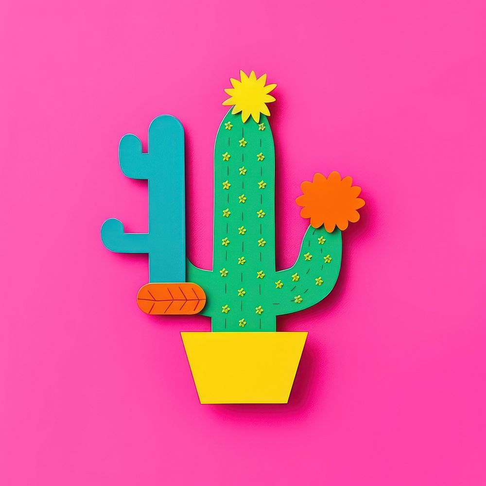 Cactus plant text art. AI generated Image by rawpixel.