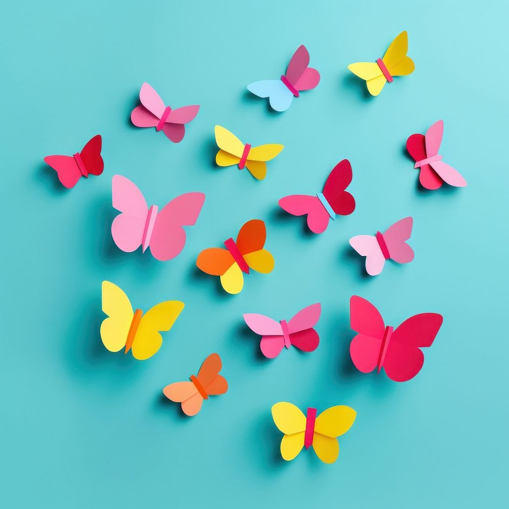 Cute butterflys petal paper art. AI generated Image by rawpixel.