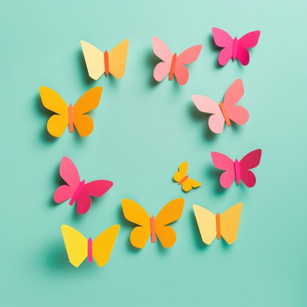Cute butterflys origami petal paper. AI generated Image by rawpixel.