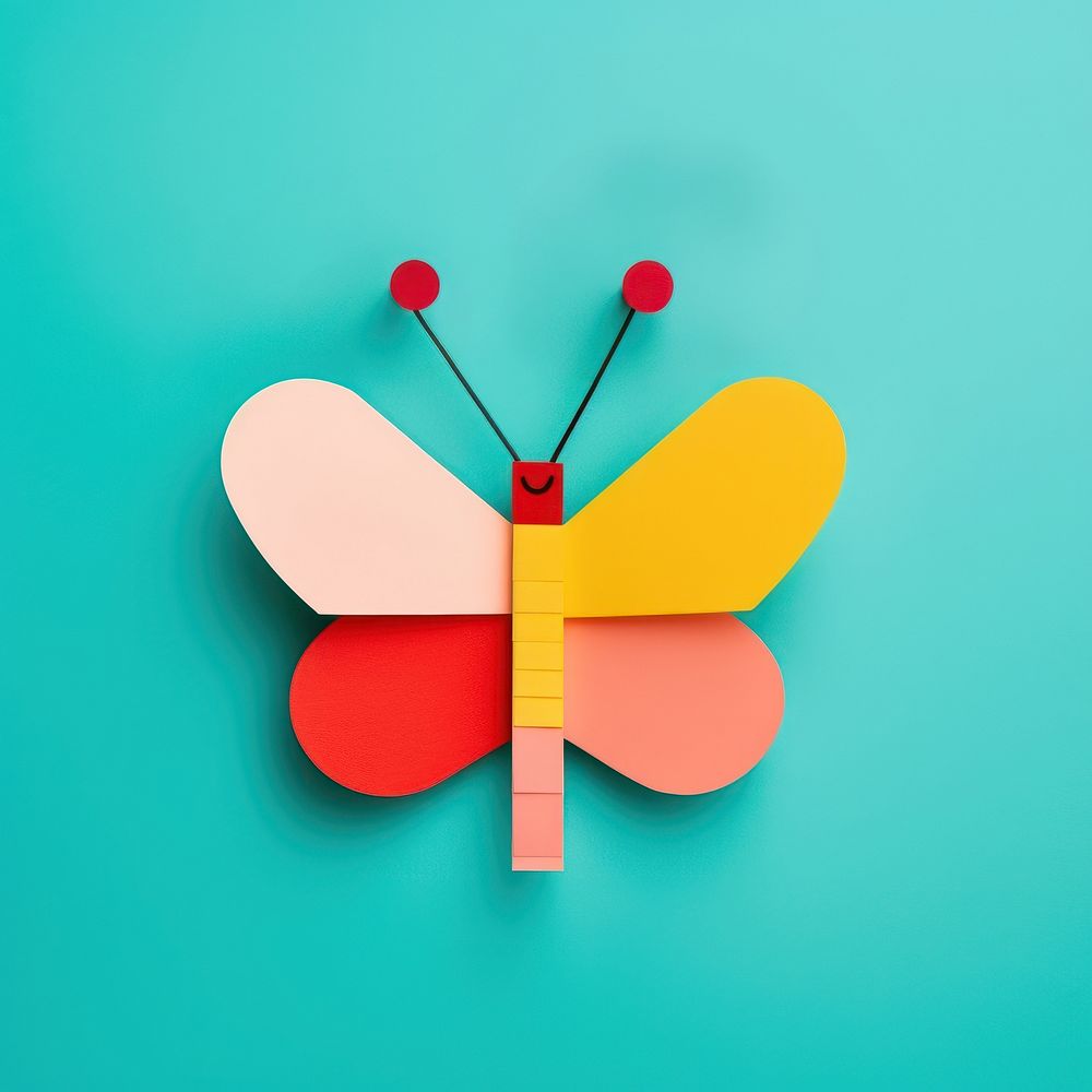 A cute butterfly with a flower art representation magnification. AI generated Image by rawpixel.