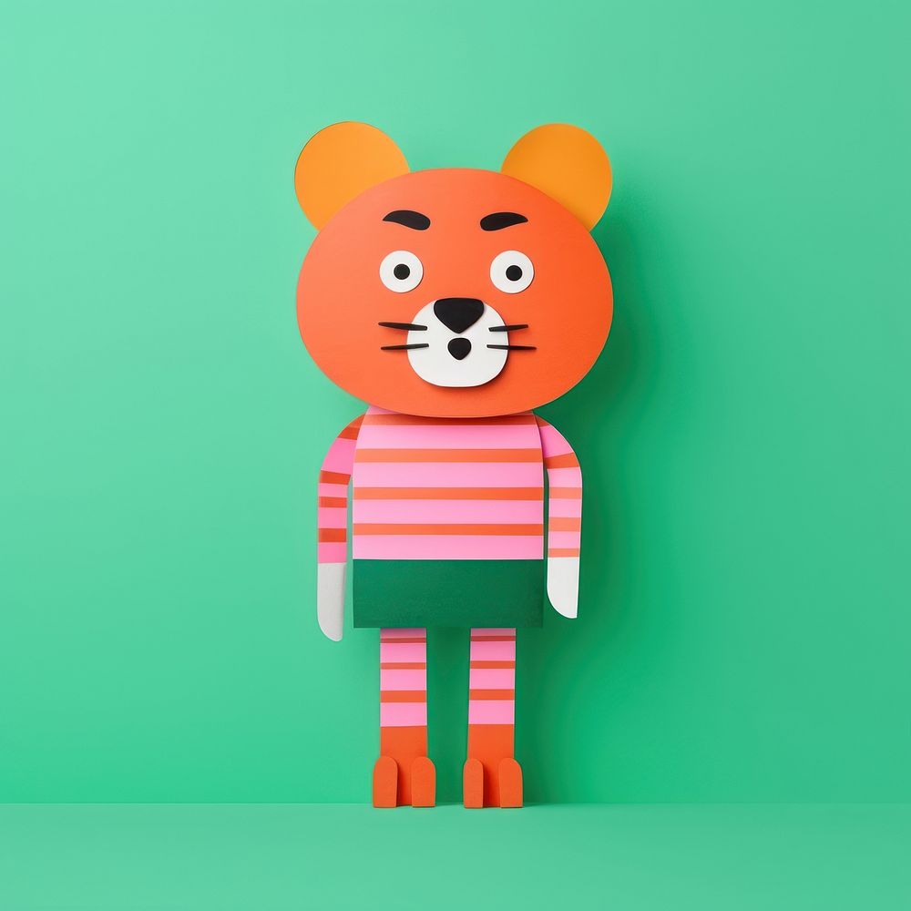 Tiger craft cute art. AI generated Image by rawpixel.