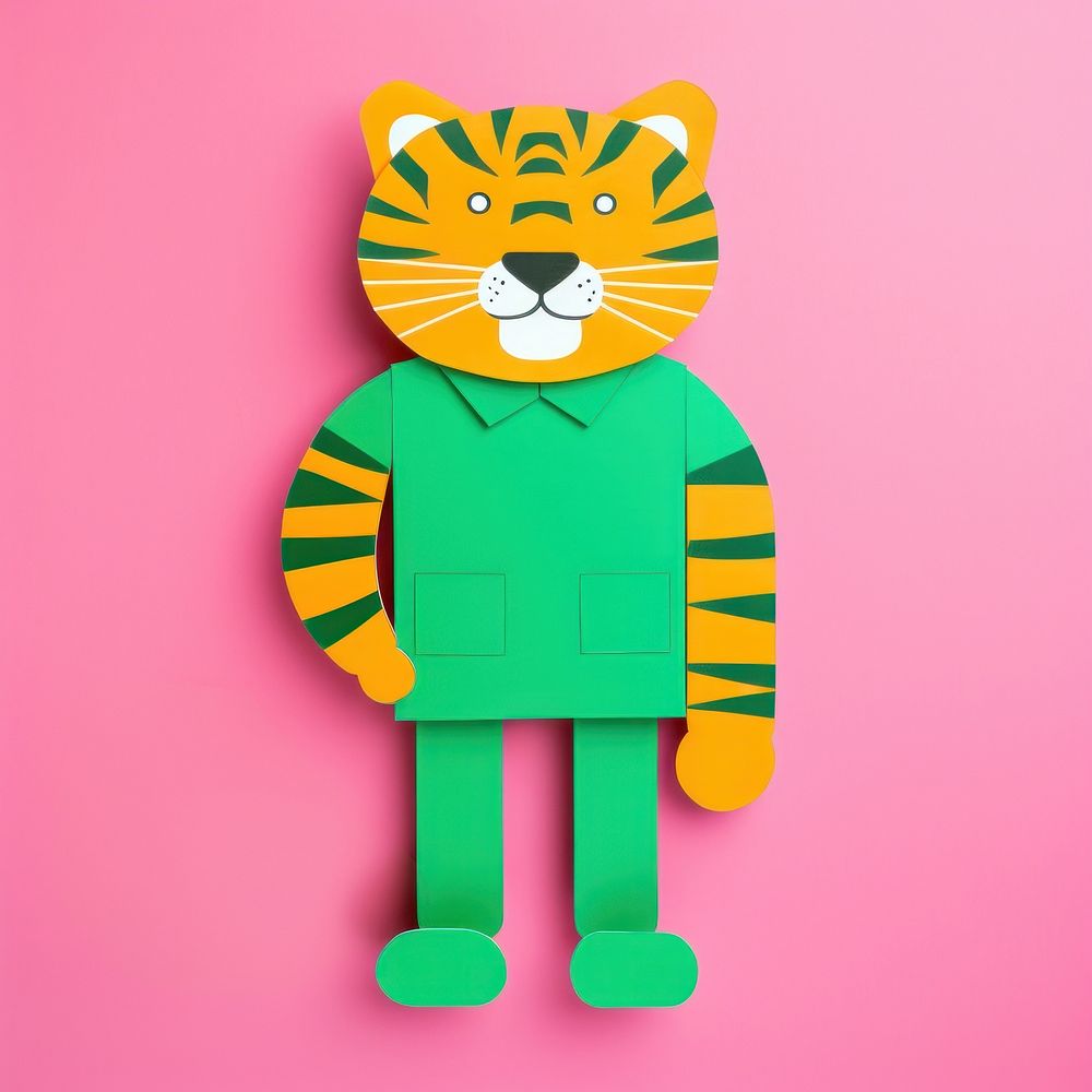 Tiger art mammal craft. AI generated Image by rawpixel.