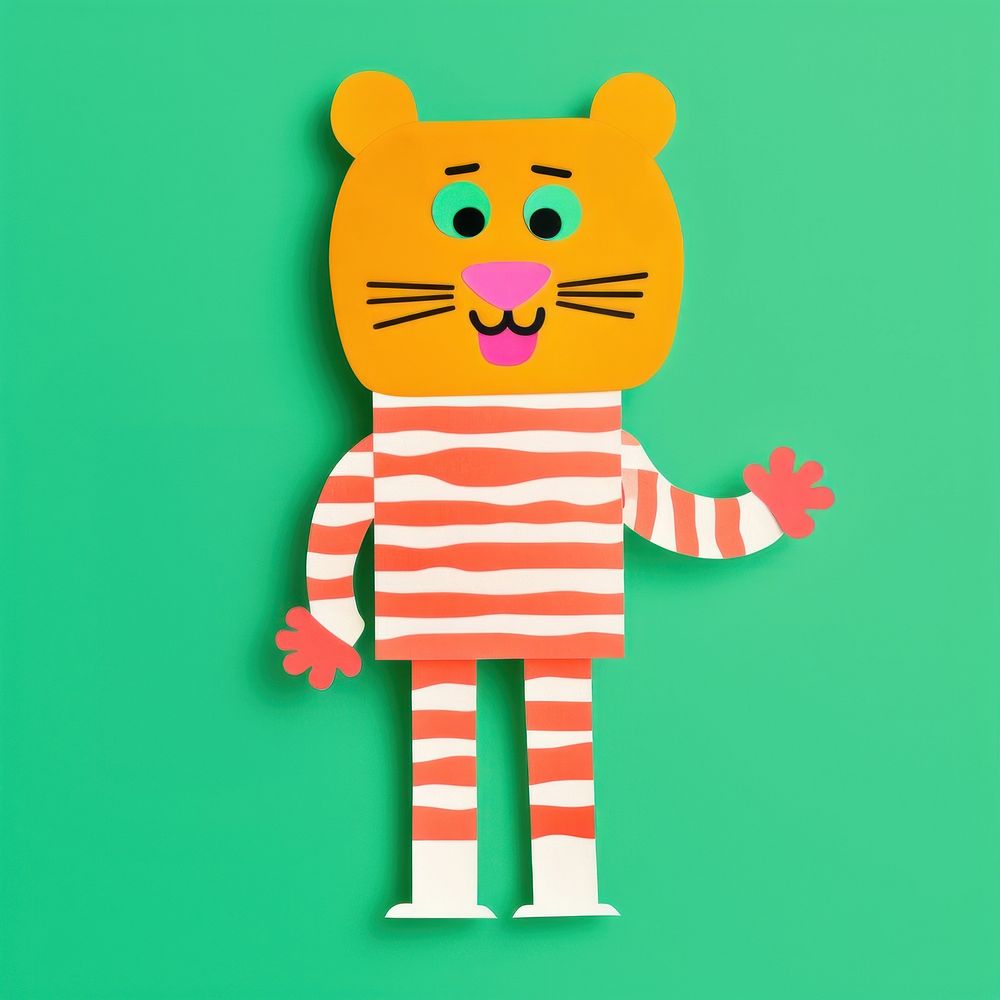 Tiger mammal craft cute. AI generated Image by rawpixel.