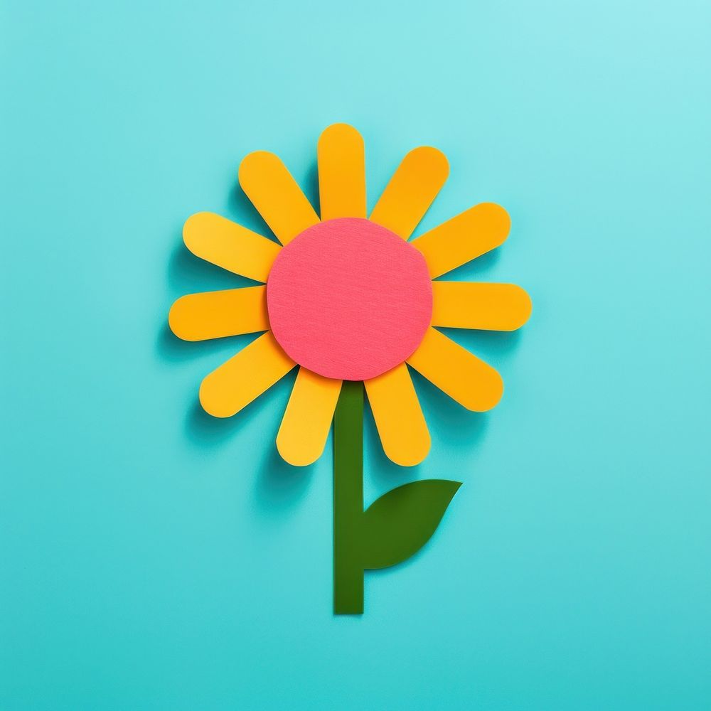 Sun flower art plant daisy. AI generated Image by rawpixel.