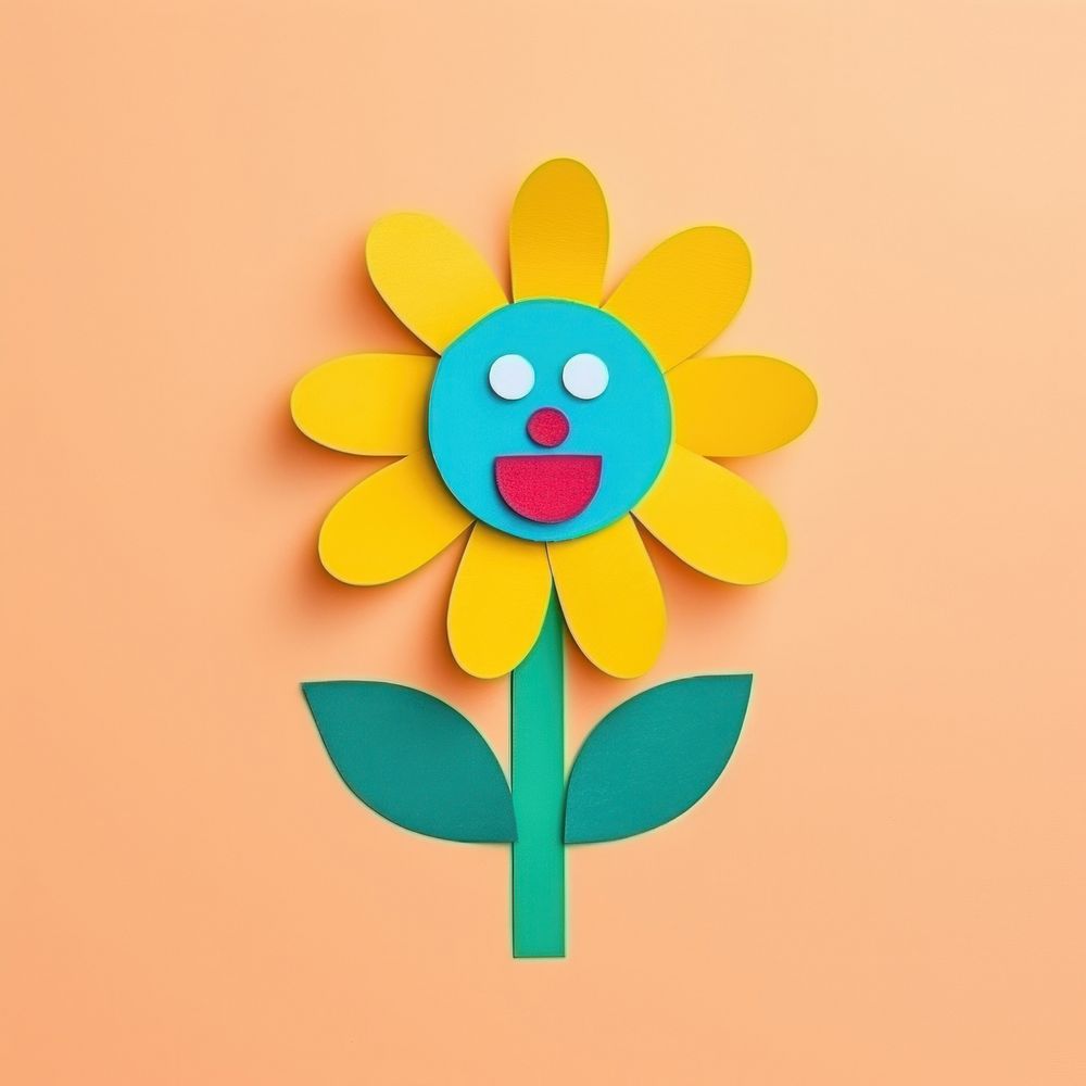 Sun flower art craft plant. AI generated Image by rawpixel.