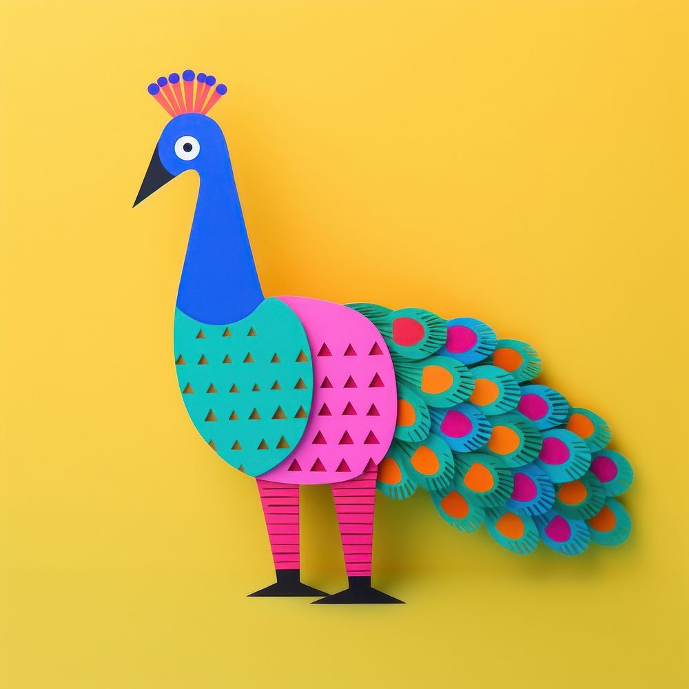 Peacock art animal bird. AI generated Image by rawpixel.
