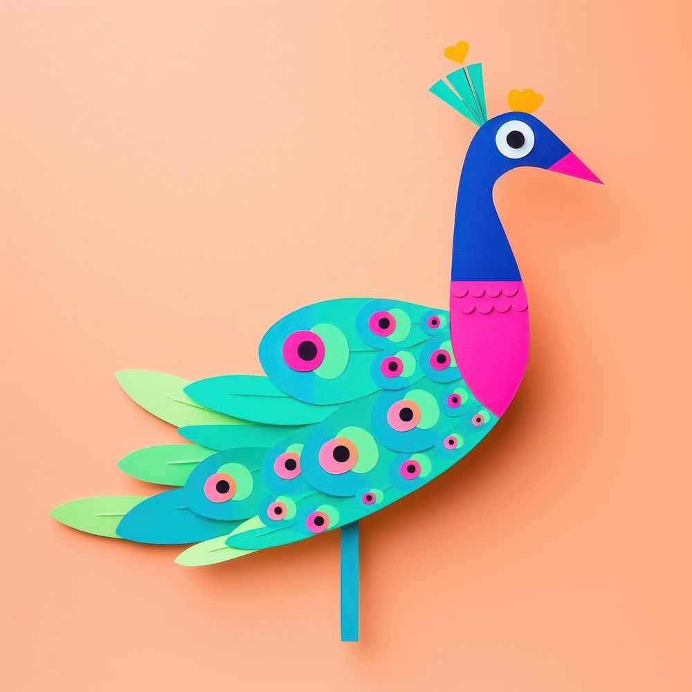 Peacock art animal craft. AI generated Image by rawpixel.
