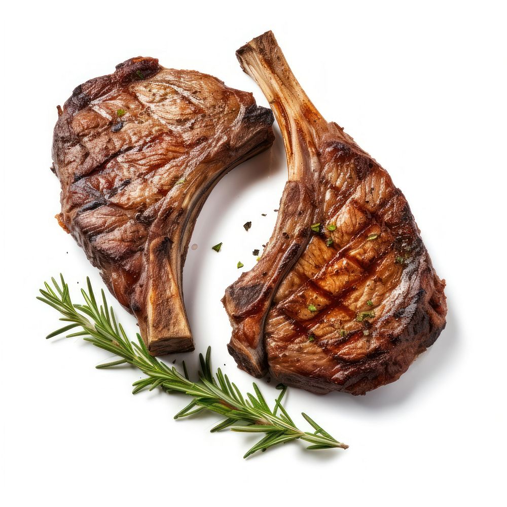 Tomahawk steaks grilled meat food. AI generated Image by rawpixel.