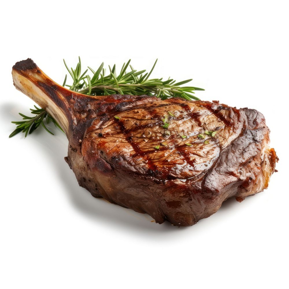 Tomahawk steaks meat beef food. AI generated Image by rawpixel.