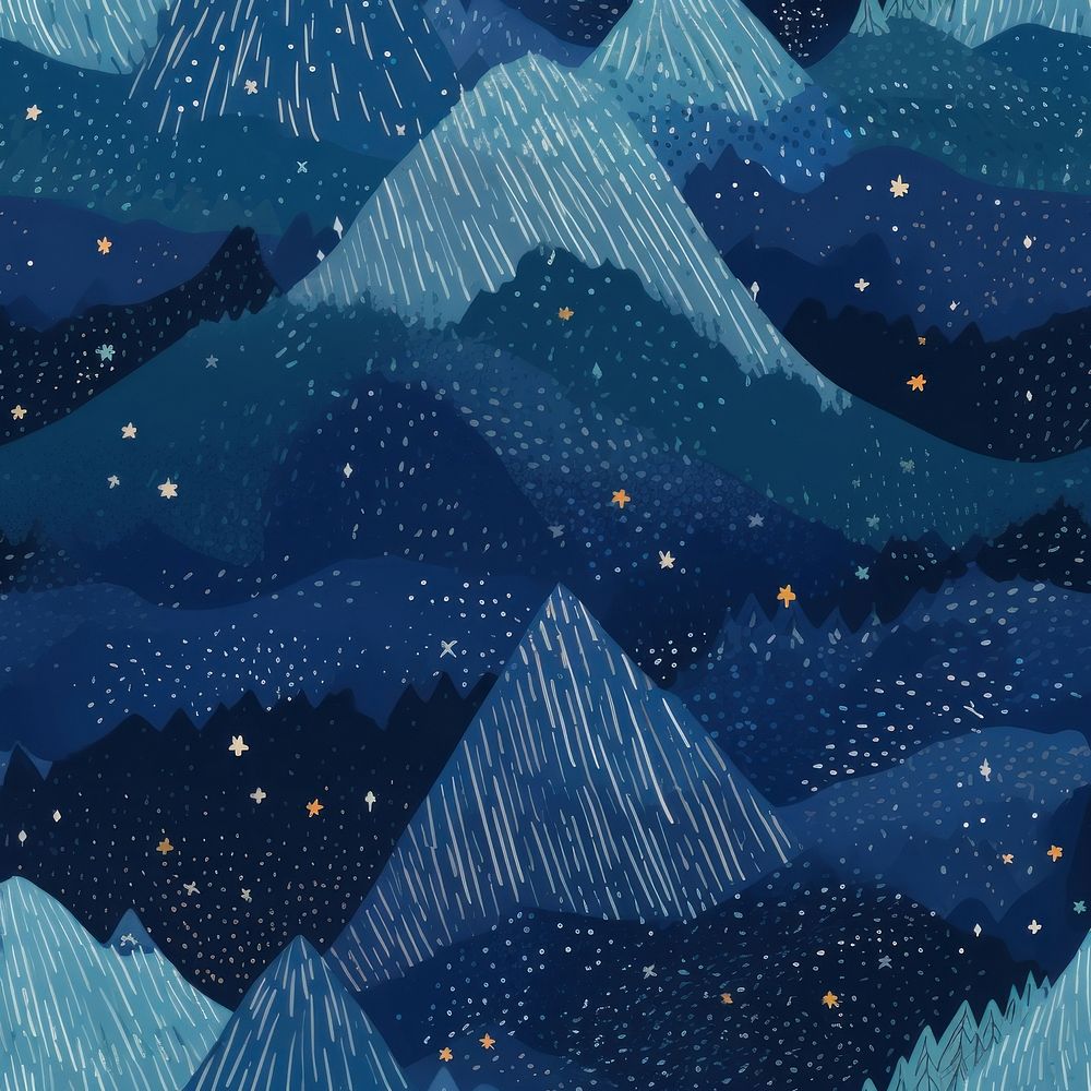 Mountain with night star backgrounds outdoors pattern. AI generated Image by rawpixel.