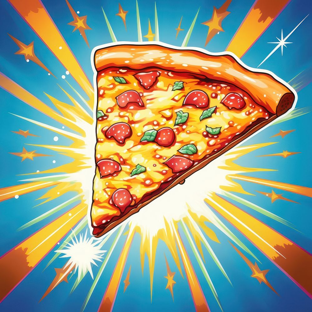 Pizza food art advertisement. AI generated Image by rawpixel.
