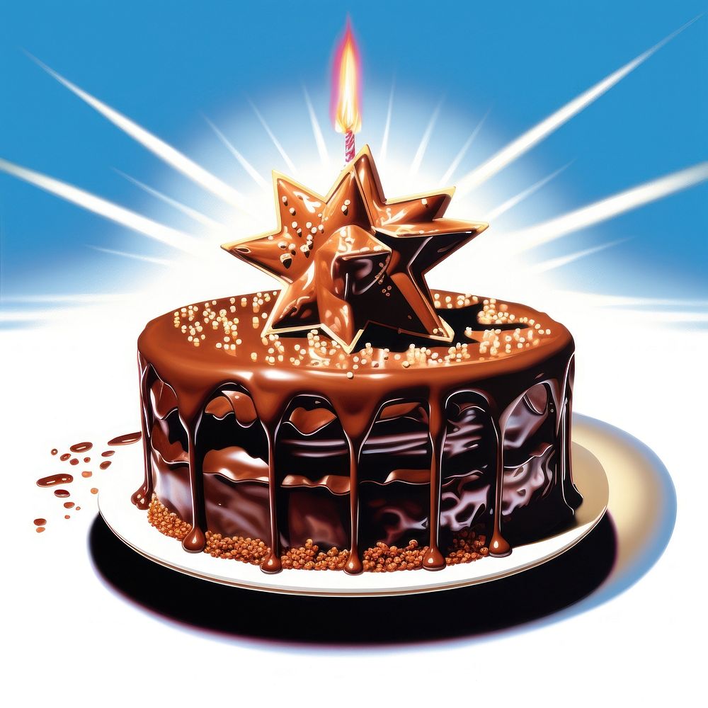 Chocolate cake birthday dessert food sachertorte. AI generated Image by rawpixel.