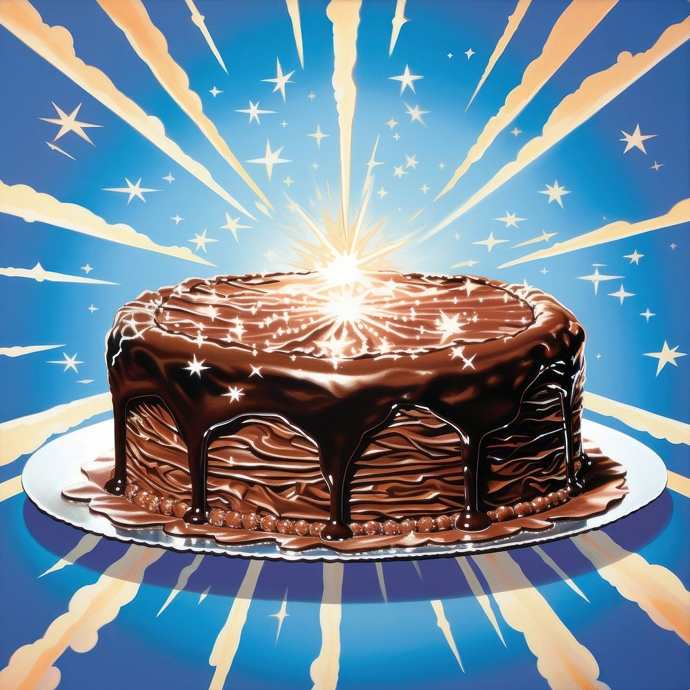 Simple chocolate cake birthday dessert icing food. AI generated Image by rawpixel.
