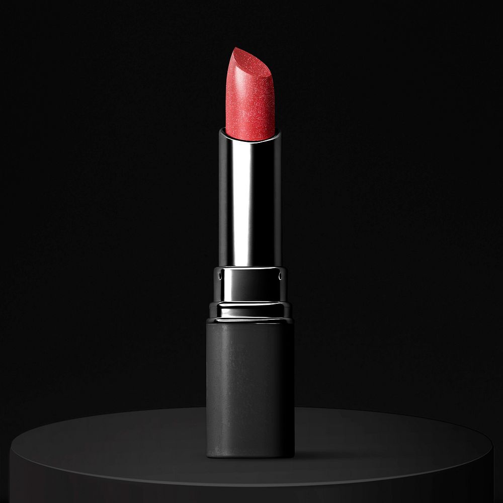 Red lipstick mockup, cosmetic product  psd