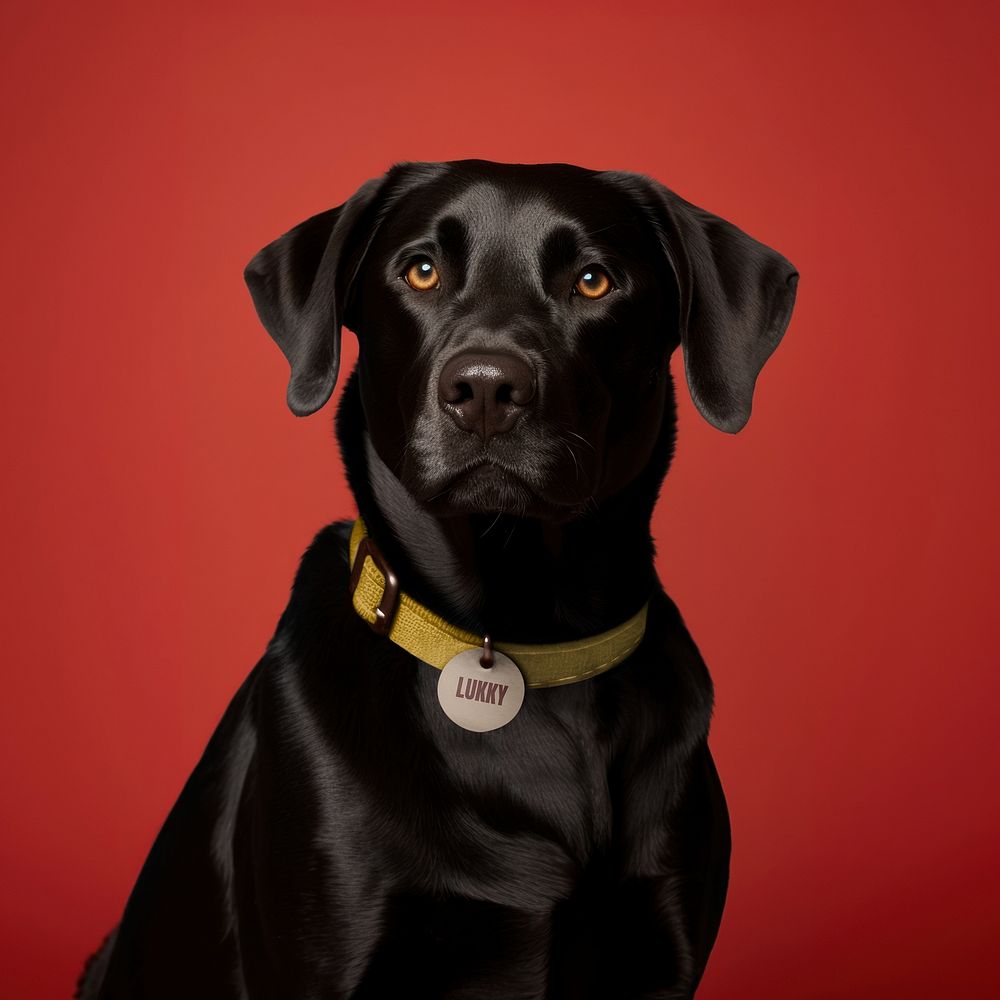 Dog wearing collar, pet animal photo