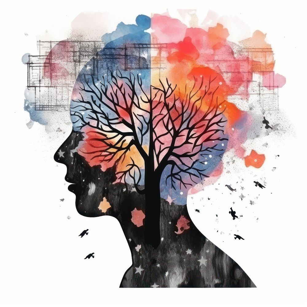 Mental health art painting tree. | Premium Photo Illustration - rawpixel