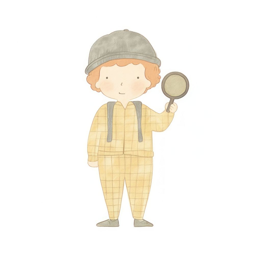 Boy character holding magnifying glass portrait white background photography. AI generated Image by rawpixel.