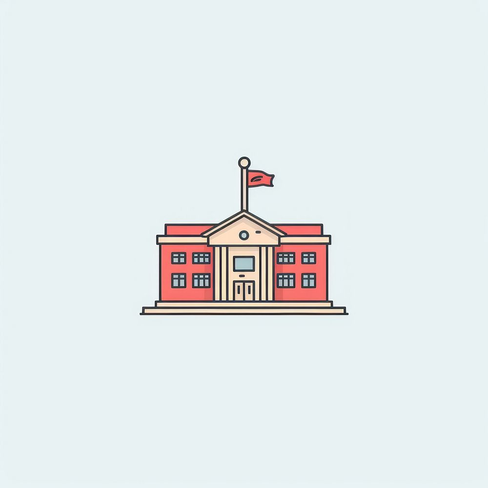 School architecture building patriotism. AI generated Image by rawpixel.