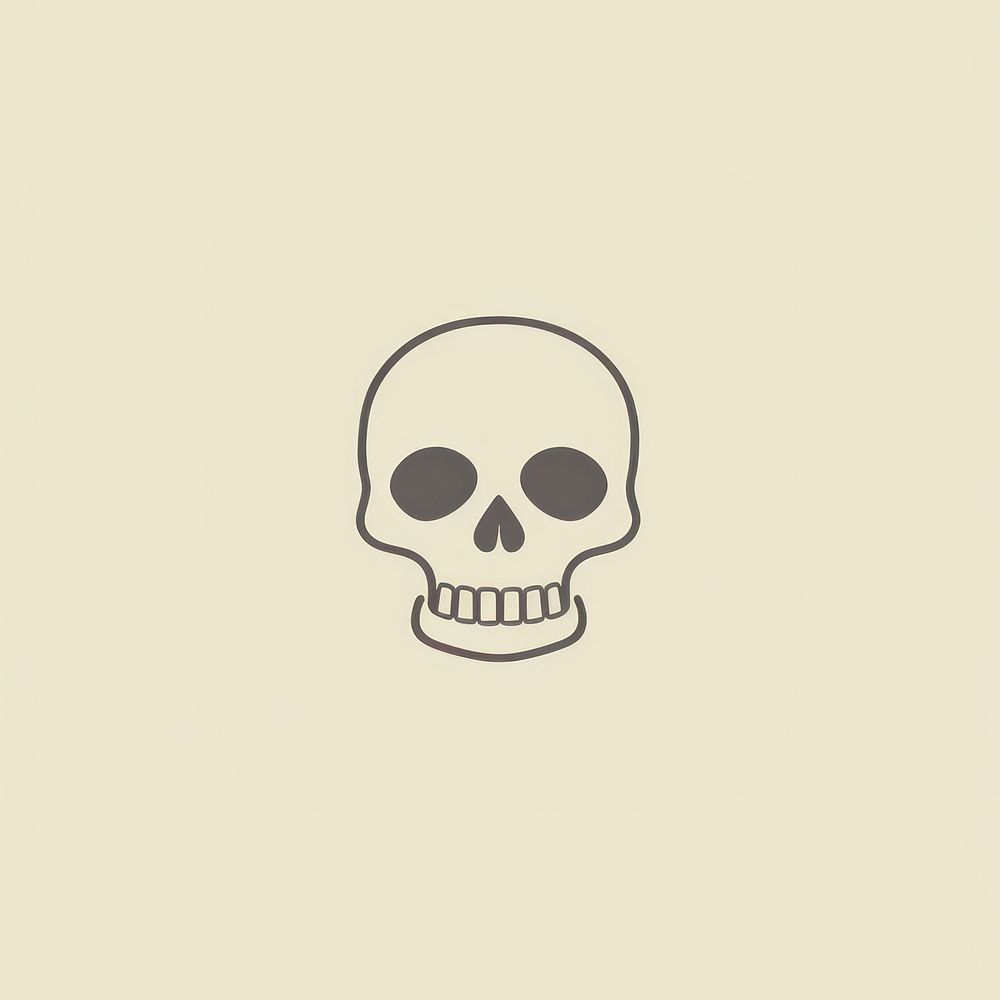 Skull sketch illustrated portrait. AI generated Image by rawpixel.