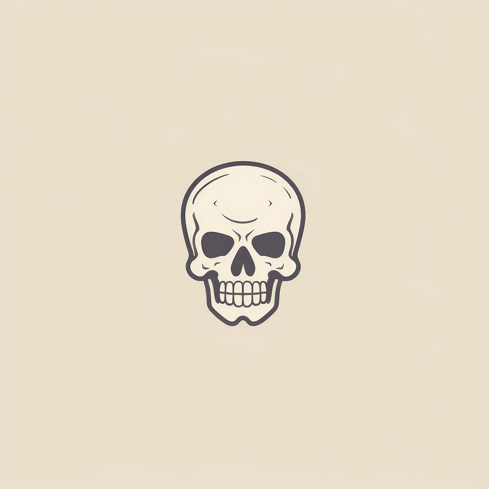 Skull logo portrait sticker. 