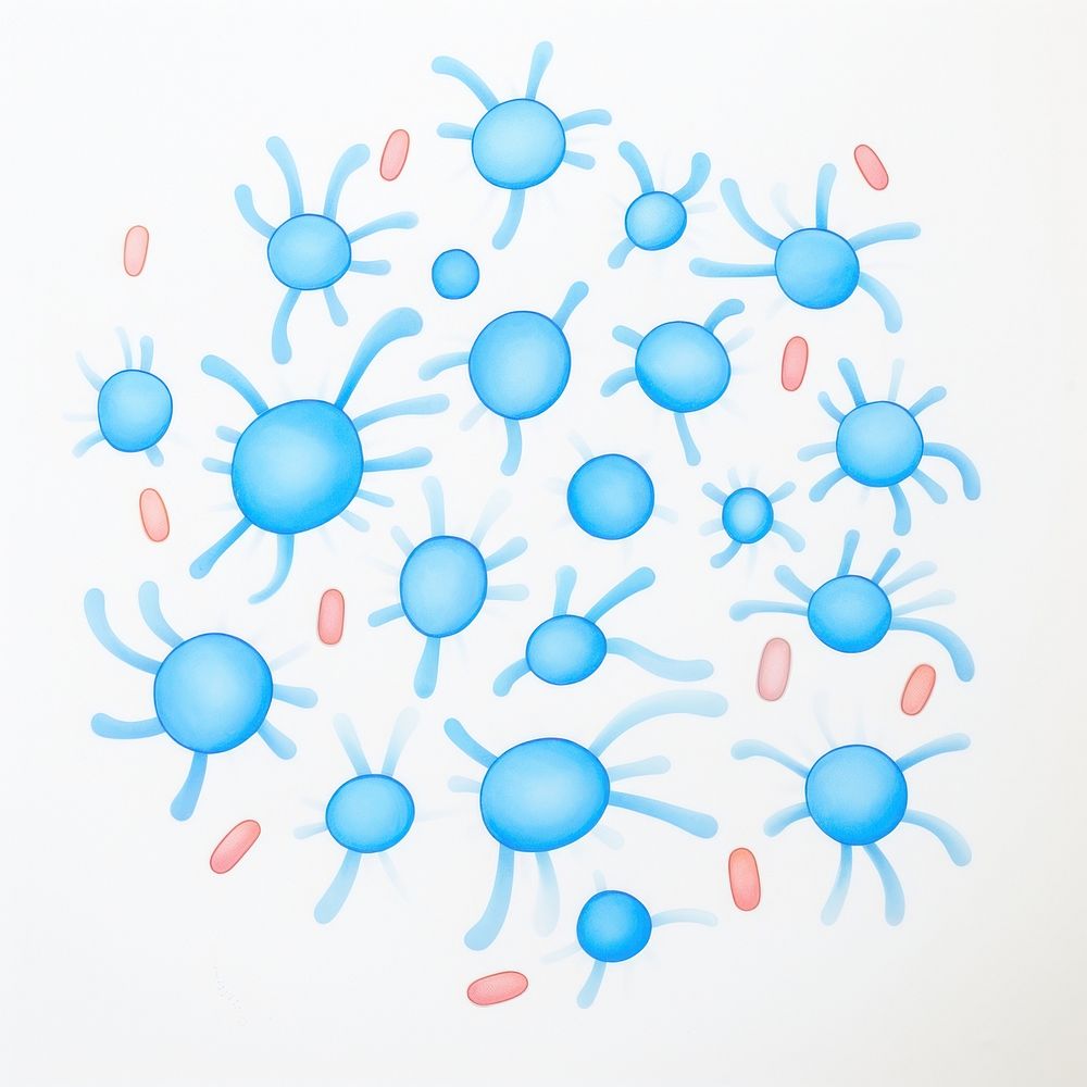 Drawing blue biotechnology microbiology. AI generated Image by rawpixel.