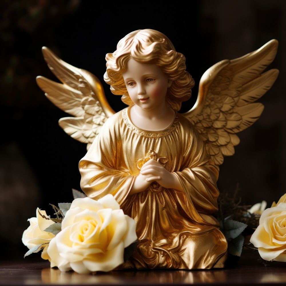 Angel flower gold representation. AI generated Image by rawpixel.