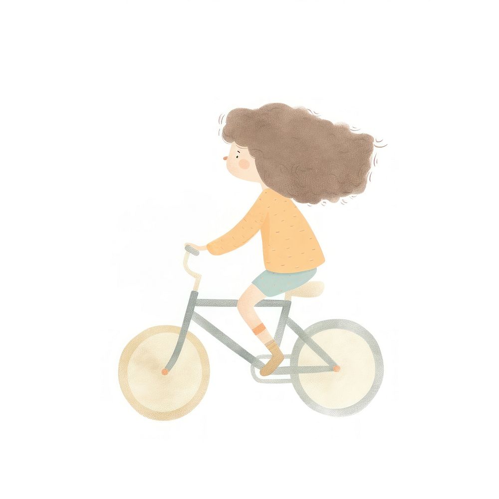 Girl character ride a bike bicycle vehicle cycling. AI generated Image by rawpixel.