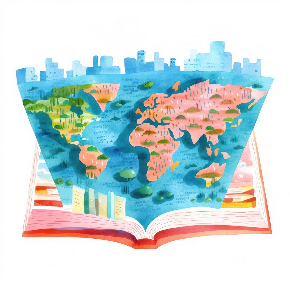 World map world book art. AI generated Image by rawpixel.