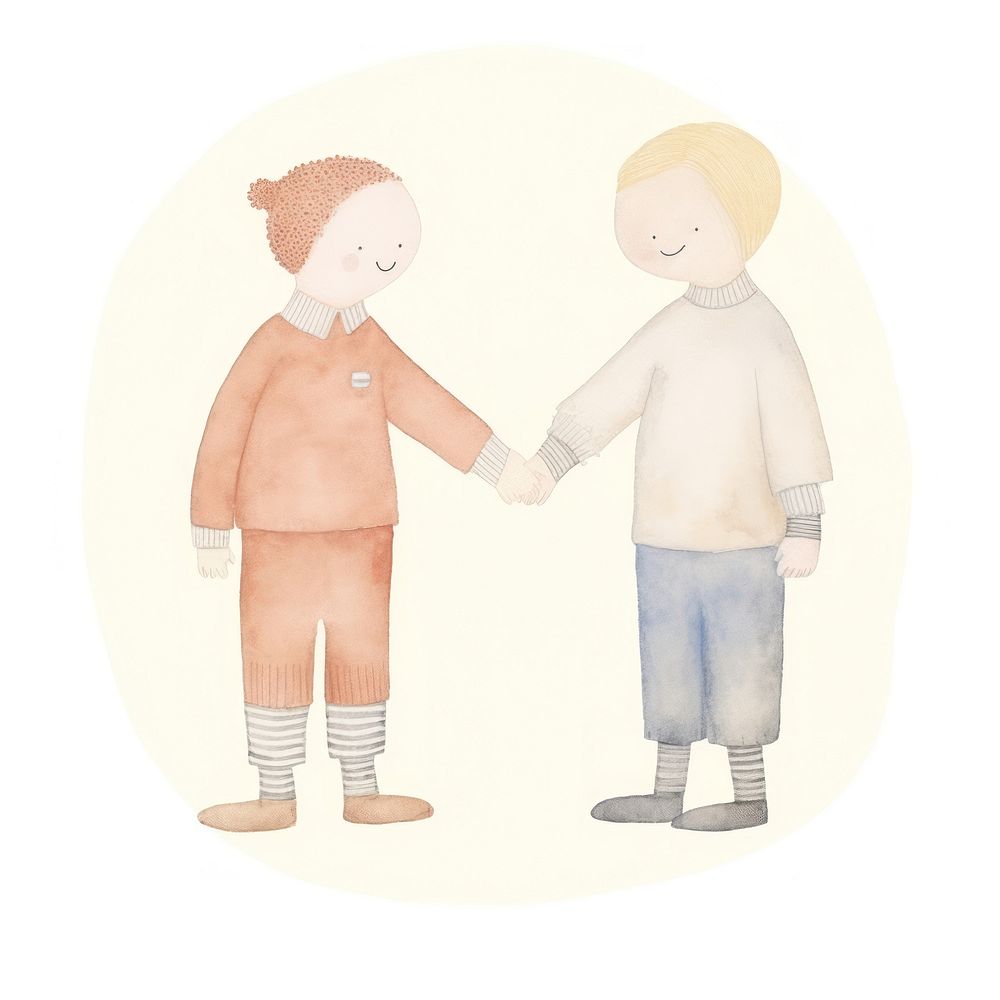 Characters shaking hands art togetherness handshake. AI generated Image by rawpixel.