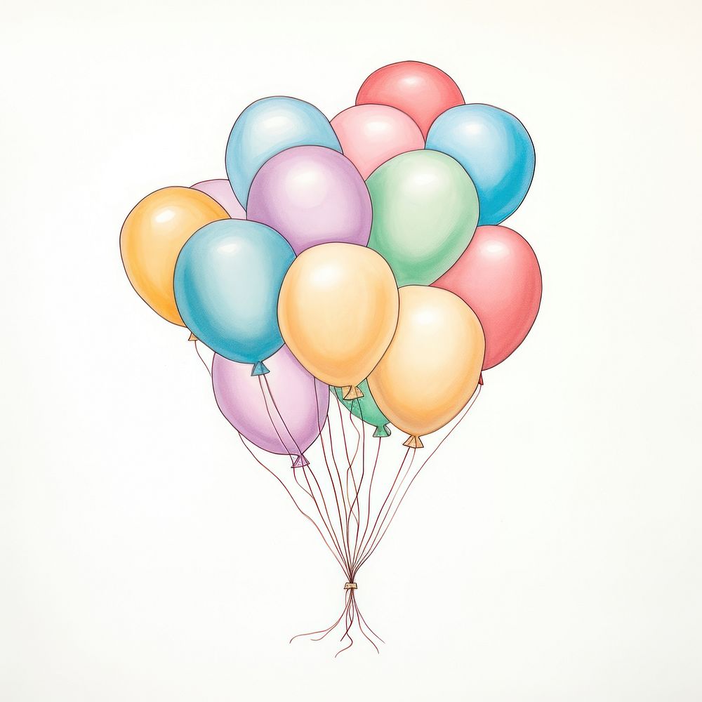 Bunch of balloons drawing anniversary celebration. AI generated Image by rawpixel.
