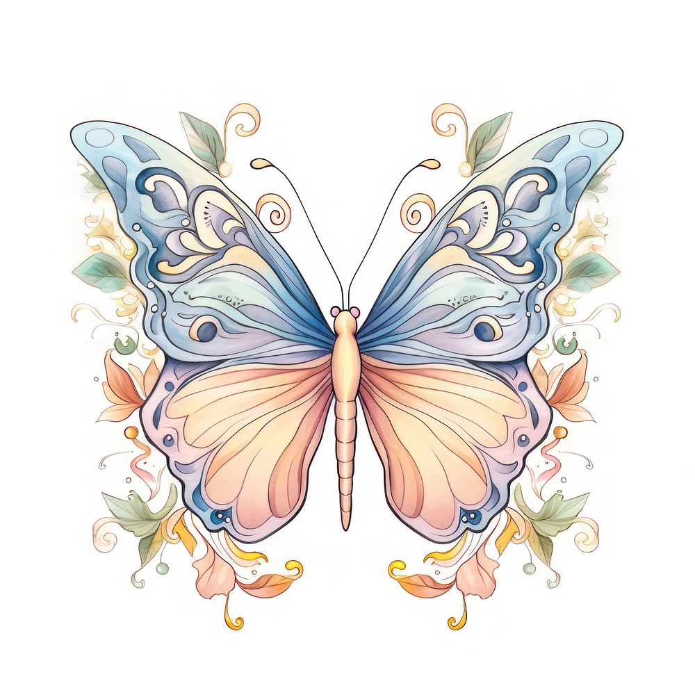 Butterfly drawing pattern animal. AI generated Image by rawpixel.