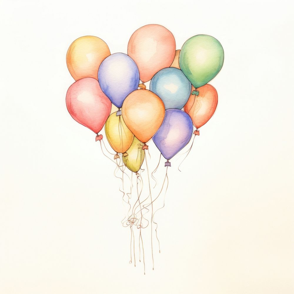 Balloons drawing celebration anniversary. AI generated Image by rawpixel.