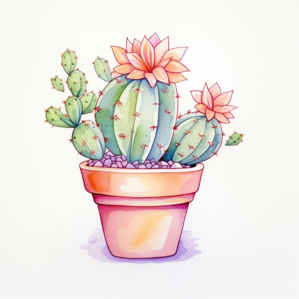 Cactus plant drawing creativity houseplant. AI generated Image by rawpixel.