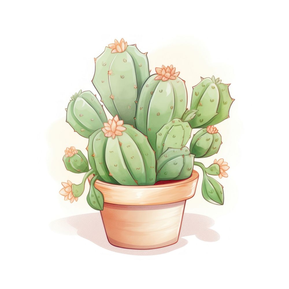 Cactus plant drawing houseplant freshness. AI generated Image by rawpixel.