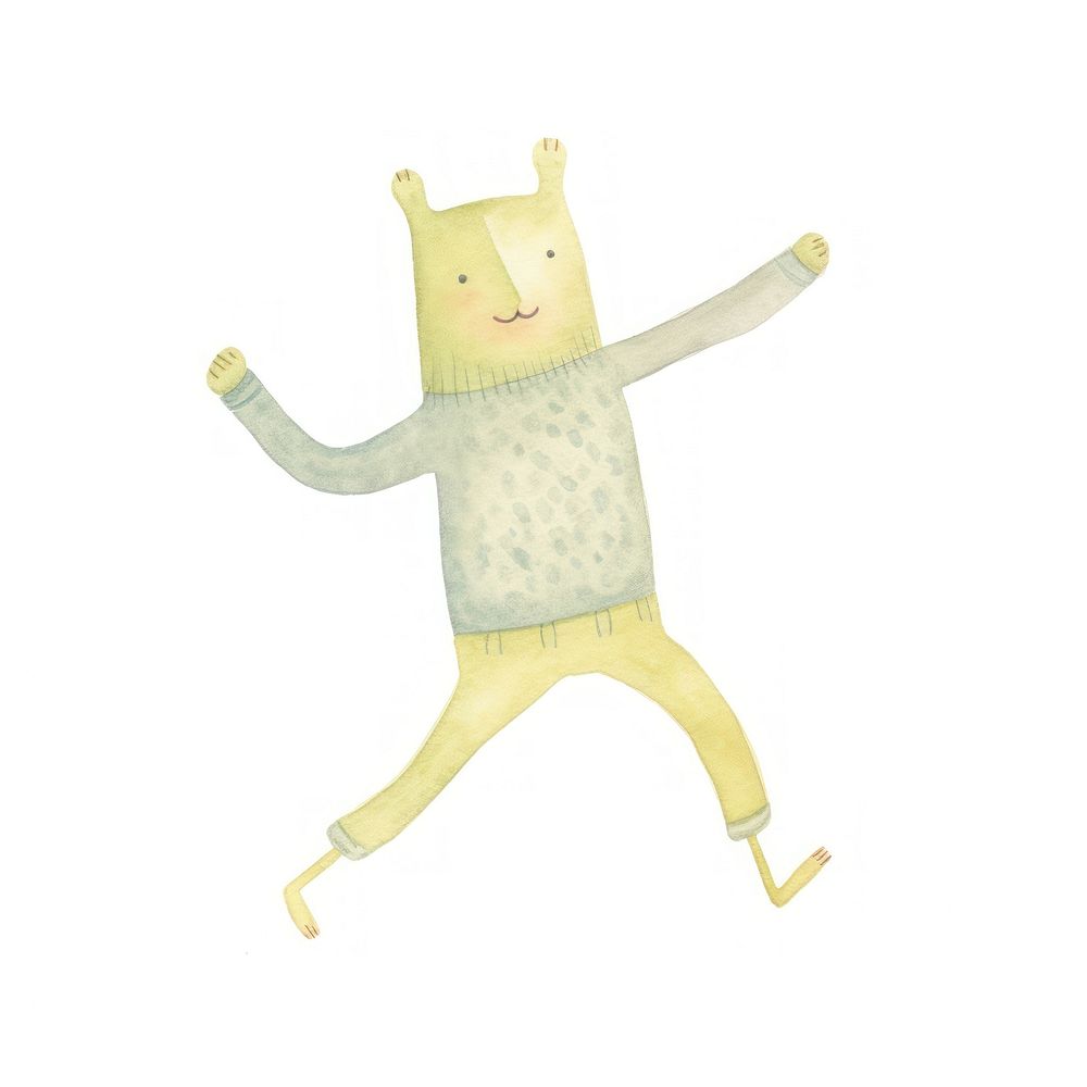 Character dancing toy white background representation. AI generated Image by rawpixel.
