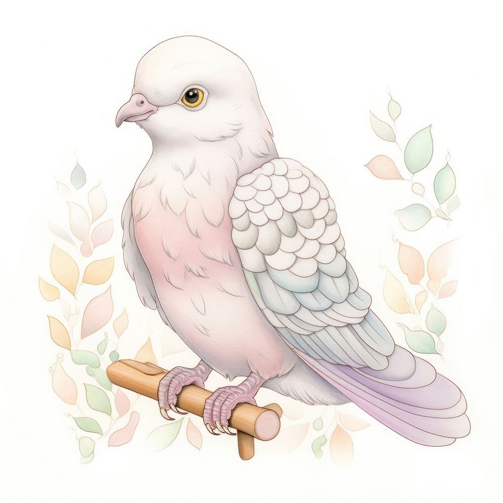 Dove drawing animal sketch. AI generated Image by rawpixel.