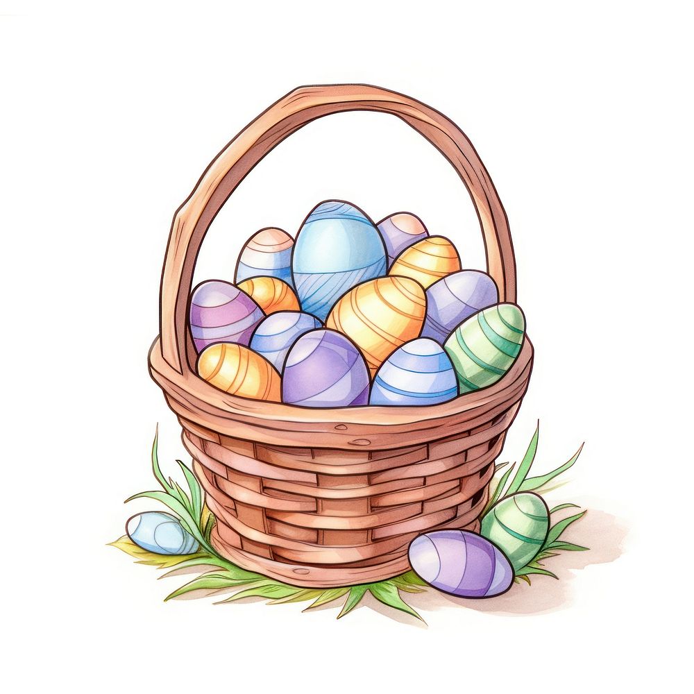 Easter egg basket celebration container tradition. AI generated Image by rawpixel.