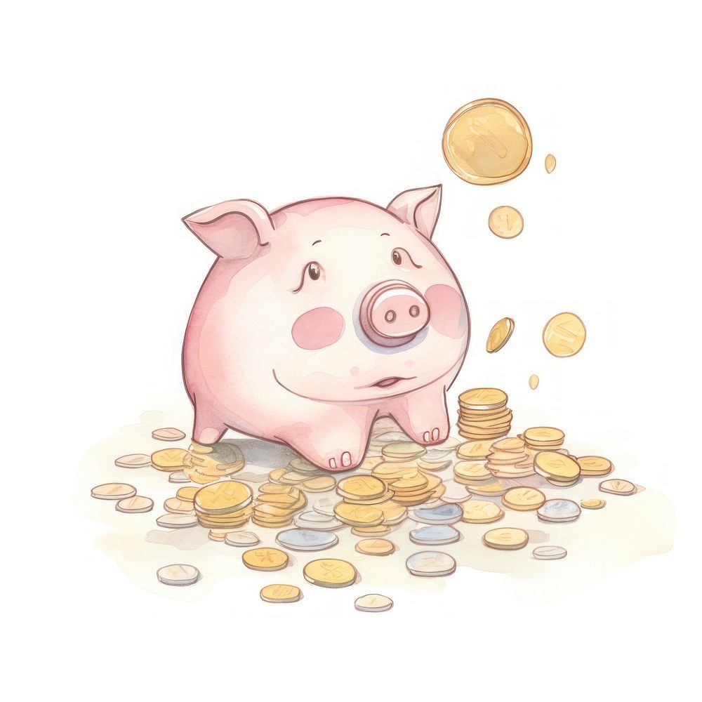Piggy bank mammal coin investment. AI generated Image by rawpixel.