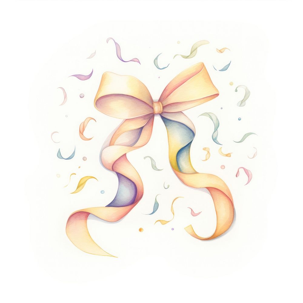 Ribbon pattern drawing white background. AI generated Image by rawpixel.